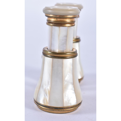 277 - A PAIR OF MOTHER OF PEARL OPERA GLASSES. 9 cm x 8 cm.