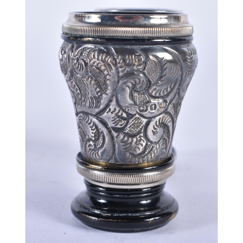 290 - A PAIR OF VICTORIAN SILVER MOUNTED OPERA GLASSES. 9 cm x 7 cm.