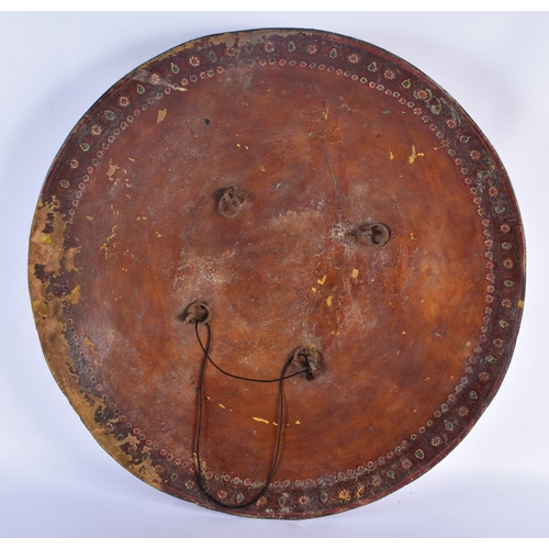 292 - A LARGE ANTIQUE INDIAN TARGE SHIELD. 62 cm diameter.