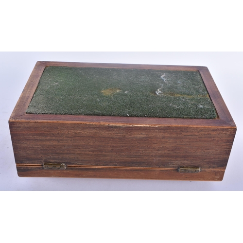 304 - A LARGE EARLY VICTORIAN MAHOGANY DOME TOP BOX together with a French gilt metal repousse casket, ins... 