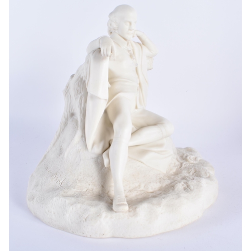 31 - A 19TH CENTURY KERR & BINNS WORCESTER PARIAN WARE FIGURE OF A SEATED MALE modelled upon a naturalist... 