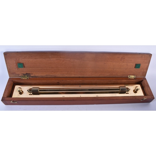 328 - A LOVELY 1930S MARITIME ROLLING CHART RULE within a fitted mahogany case, together with original pho... 