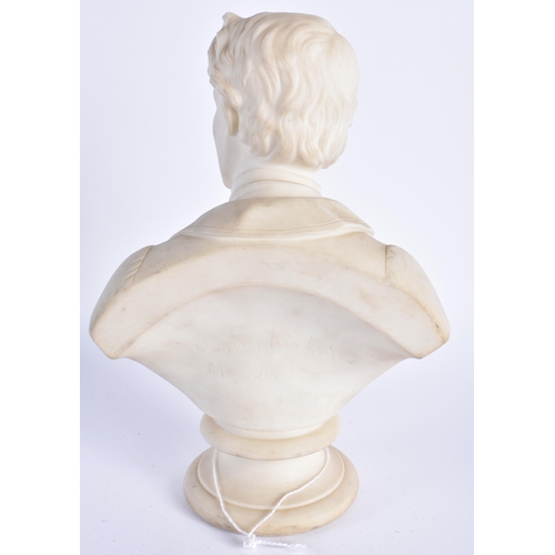 33 - A 19TH CENTURY KERR & BINNS WORCESTER PARIAN WARE BUST OF A MALE. 22 cm x 12 cm.