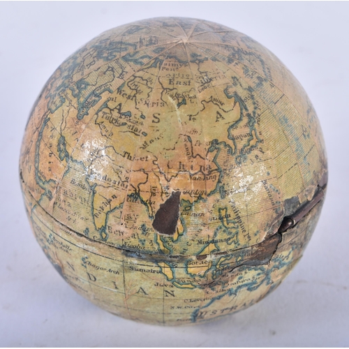 342 - A RARE ANTIQUE AUSTRIAN GLOBE INKWELL. 6 cm diameter.