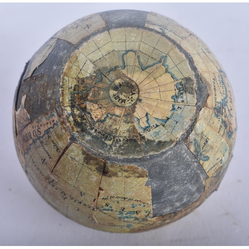 342 - A RARE ANTIQUE AUSTRIAN GLOBE INKWELL. 6 cm diameter.