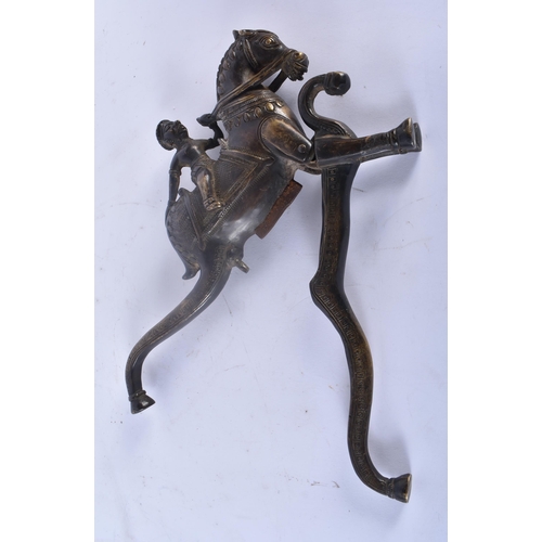 345 - A VERY UNUSUAL LARGE 18TH/19TH CENTURY MIDDLE EASTERN INDIAN BRONZE BEETLE NUT CRACKER modelled as a... 