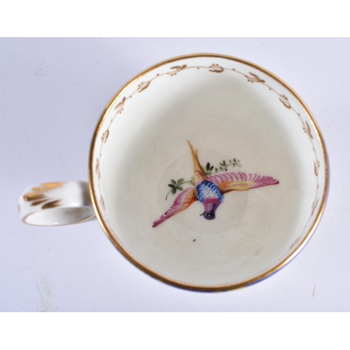 39 - THREE 19TH CENTURY COALPORT SPARKS WORCESTER PORCELAIN CUPS AND SAUCERS painted with landscapes and ... 