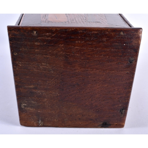 393 - AN ANTIQUE COUNTRY HOUSE CARVED FOLK ART WOOD KNIFE BOX. 44 cm x 18cm.