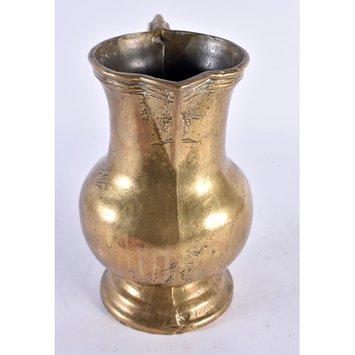 395 - A LOVELY 18TH CENTURY GEORGE III BRONZE ALE MUG. 9.5 cm