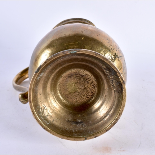 395 - A LOVELY 18TH CENTURY GEORGE III BRONZE ALE MUG. 9.5 cm