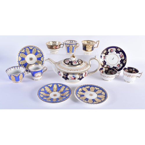 4 - A COLLECTION OF EARLY 19TH CENTURY ENGLISH PORCELAIN TEAWARES in various forms and sizes. Largest 14... 