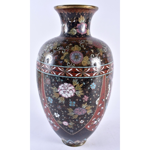 410 - A LARGE 19TH CENTURY JAPANESE MEIJI PERIOD CLOISONNE ENAMEL PHOENIX VASE decorated with foliage. 32 ... 