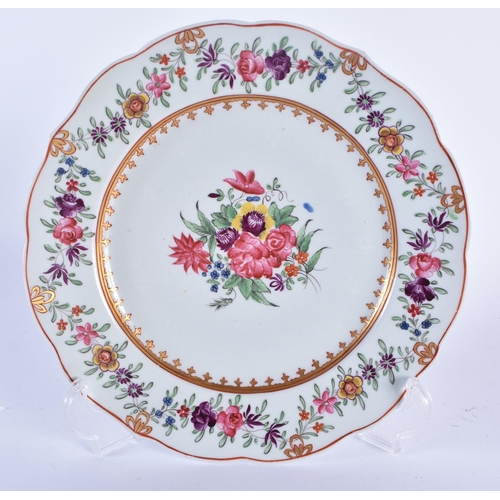 41 - A RARE EARLY 19TH CENTURY CHAMBERLAINS WORCESTER CHINESE EXPORT STYLE PLATE together with a rare Cha... 