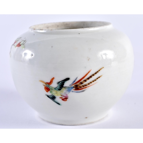 417 - A 19TH CENTURY CHINESE FAMILLE ROSE PORCELAIN BRUSH WASHER Tongzhi mark and period. 8 cm x 6 cm.