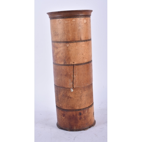 444 - TWO ANTIQUE CARVED TREEN BOXWOOD SPICE TOWERS. Largest 23.5 cm high. (2)