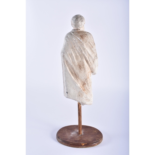 459 - A LARGE COUNTRY HOUSE PLASTER FIGURE OF A BEARDED MALE modelled wearing robes. 40 cm high.