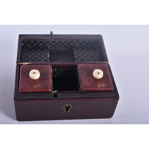 461 - AN ANTIQUE CARVED TORTOISESHELL BOX AND COVER together with a French leather stamp box & a bronze bu... 