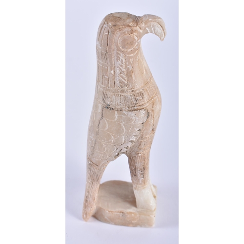 482 - AN ANCIENT EGYPTIAN ALABASTER STATUE OF THE GODDESS HORUS 664-332 BC. 15 cm high.