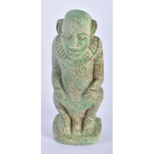 483 - AN ANCIENT EGYPTIAN STATUE OF THE GOD DWARF PATALKOS 664-332 BC. 10 cm high.