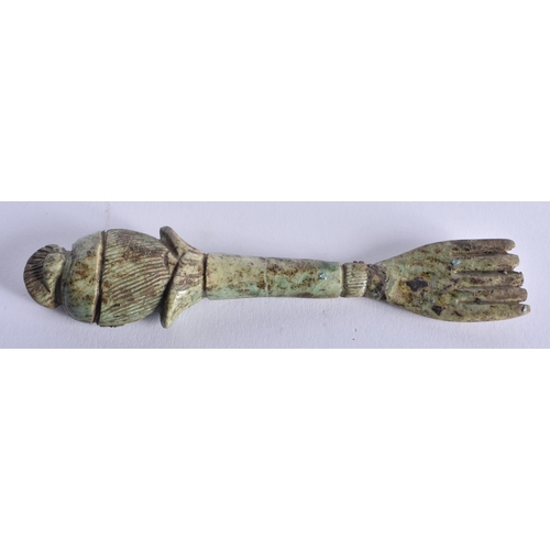 487 - AN ANCIENT EGYPTIAN FLOWER FORK 664-332 BC. 15 cm long.