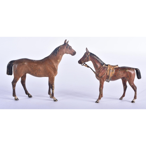 506 - A COLLECTION OF LATE 19TH/20TH CENTURY AUSTRIAN COLD PAINTED BRONZE FIGURES including horses, lizard... 