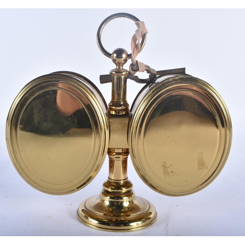 522 - AN ANTIQUE BRONZE DESK CLOCK BAROMETER. 16 cm x 14 cm.