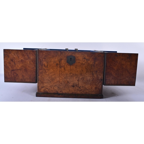 551 - AN EARLY VICTORIAN BURR WALNUT DECANTER BOX. 27 cm x 20 cm.