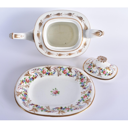 5 - TWO EARLY 19TH CENTURY COALPORT RATHBONE TEAPOTS AND COVERS together with sugar bowls with stand and... 