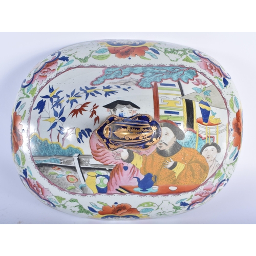 591 - A VERY RARE LARGE 19TH CENTURY MASONS IRONSTONE TUREEN AND COVER decorated in the Mandarin pattern. ... 