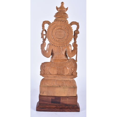 601 - A LATE 19TH CENTURY INDIAN CARVED SANDALWOOD FIGURE OF GANESHA. 33 cm x 10 cm.