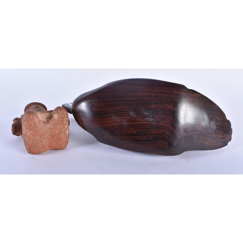 608 - A CONTINENTAL CARVED HARDWOOD DUCK etc. (4)