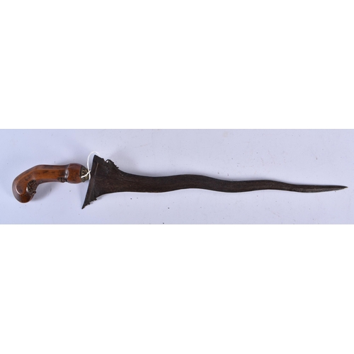 647 - FOUR MIDDLE EASTERN KUKRI TYPE KNIVES. Largest 48 cm long. (4)