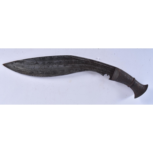 647 - FOUR MIDDLE EASTERN KUKRI TYPE KNIVES. Largest 48 cm long. (4)