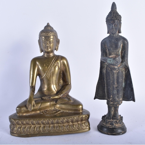 656 - A LARGE LATE 19TH CENTURY INDIAN BRONZE FIGURE OF THE GODDESS TARA together with a Chinese bronze be... 