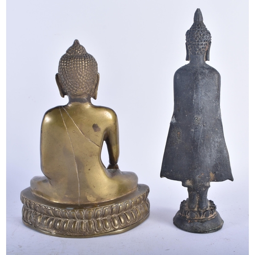 656 - A LARGE LATE 19TH CENTURY INDIAN BRONZE FIGURE OF THE GODDESS TARA together with a Chinese bronze be... 