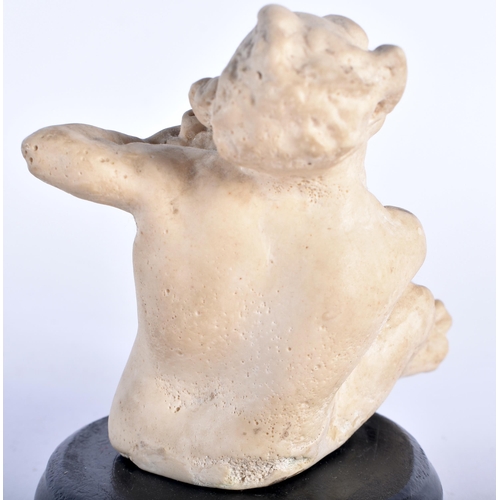 684 - A MARTIN BROTHERS FIGURE OF AN IMP MUSICIAN. 13 cm x 7 cm.