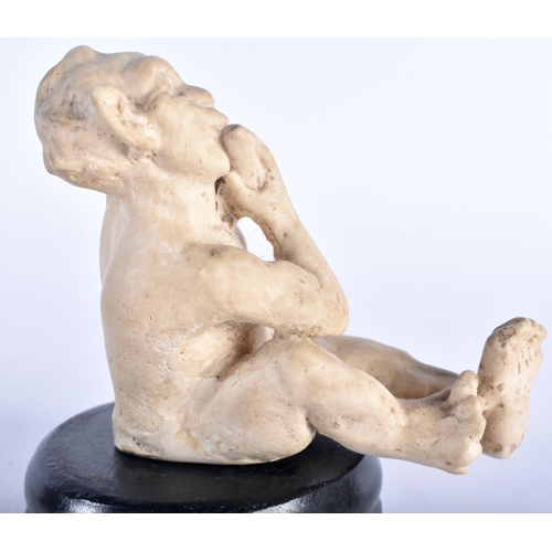 684 - A MARTIN BROTHERS FIGURE OF AN IMP MUSICIAN. 13 cm x 7 cm.