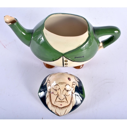 685 - A FOLEY INTARSIO NOVELTY TEAPOT AND COVER. 18cm x 12 cm.