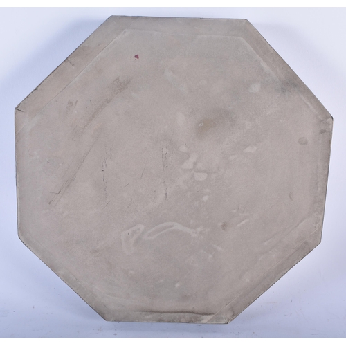 695 - A CASED SHELL SAILORS VALENTINE. 30cm square.