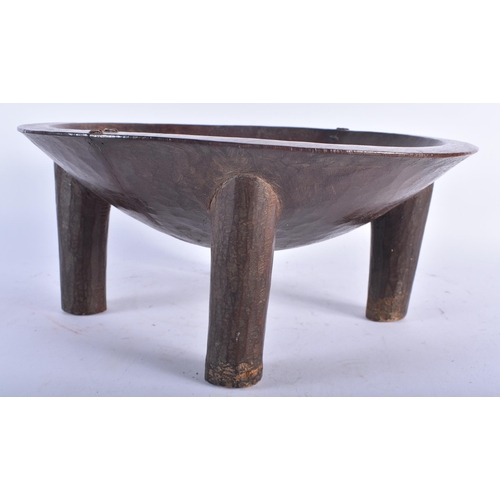 709 - A TRIBAL FIJIAN CARVED WOOD KAVA BOWL. 34 cm x 17 cm.