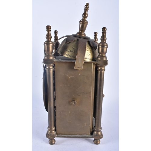 729 - A Smiths Brass lantern clock  38 cm.