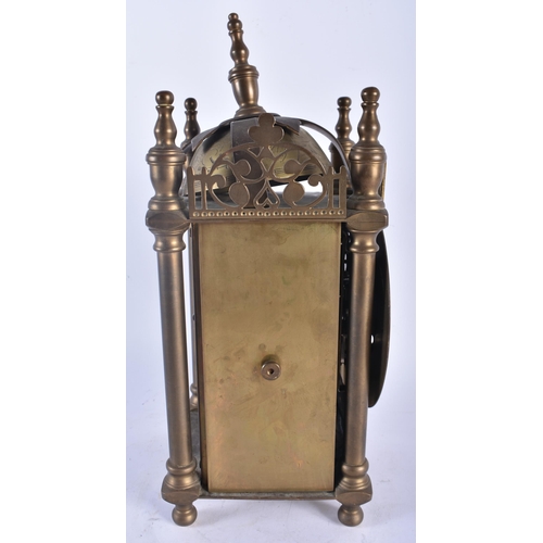 729 - A Smiths Brass lantern clock  38 cm.