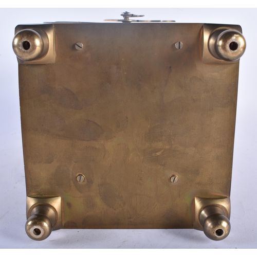 729 - A Smiths Brass lantern clock  38 cm.