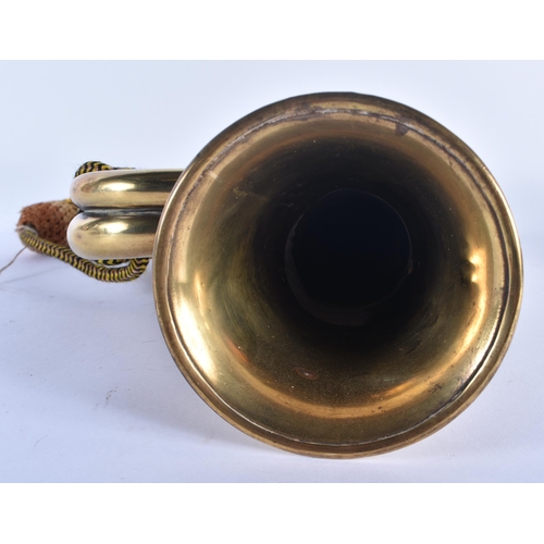 746 - A MILITARY RA 83347 BRASS BUGLE stamped F Parry. 28 cm x 13 cm.