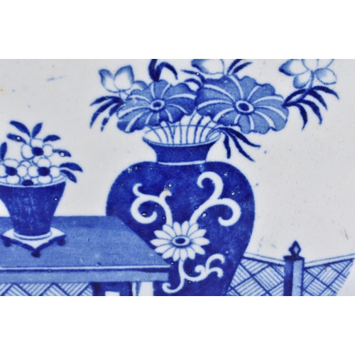 768 - A VERY LARGE 19TH CENTURY MASONS IRONSTONE BLUE AND WHITE CHINESE STYLE PLATTER. 48 cm x 38 cm.