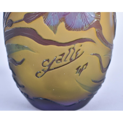 783 - A LARGE ANTIQUE AIR TWIST GLASS together with a smaller cameo glass vase. Largest 20 cm high. (2)