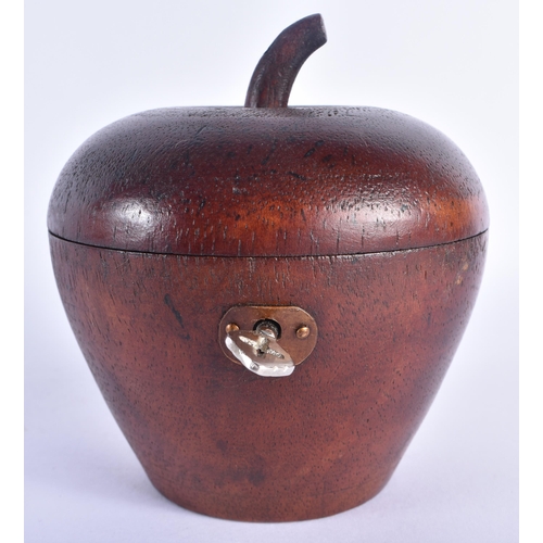 790 - A CARVED WOOD TREEN TEA CADDY. 13 cm x 10 cm.