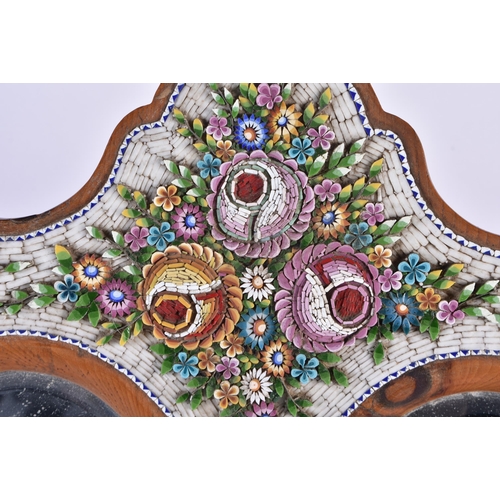 848 - A LOVELY LARGE LATE 19TH CENTURY CONTINENTAL MICRO MOSAIC MIRROR decorated with flowers. 34 cm x 34 ... 