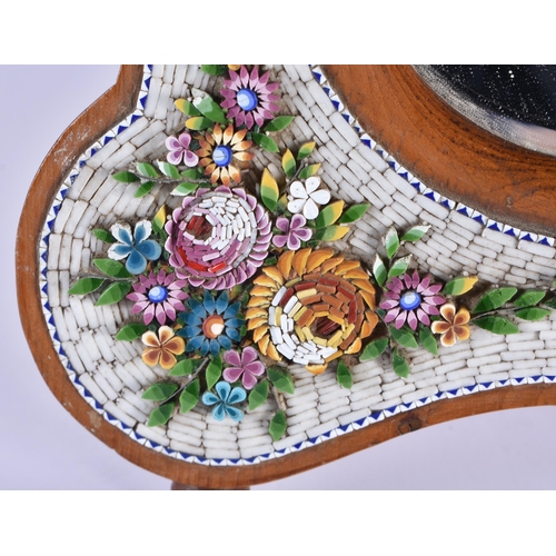 848 - A LOVELY LARGE LATE 19TH CENTURY CONTINENTAL MICRO MOSAIC MIRROR decorated with flowers. 34 cm x 34 ... 