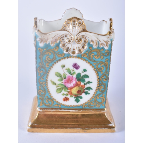 90 - A 19TH CENTURY FRENCH JACOB PETIT PORCELAIN DESK OBJECT together with a Meissen encrusted cup and sa... 